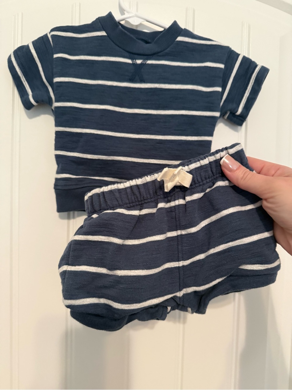 Little Planet Navy Striped Shorts Set